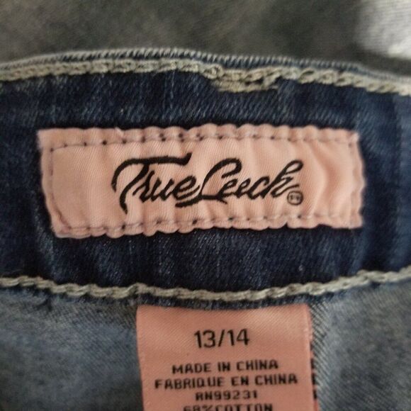 True Luck Jeans size 13/14 Mid Rise Boot Cut Bling - Picture 7 of 14